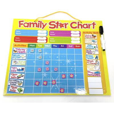 Magnetic responsibility behavior reward chore star chart board for kids family