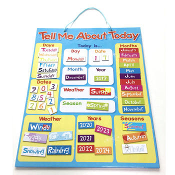 Children's educational tell me about today my first magnetic calendar board
