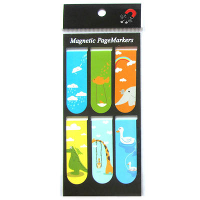 Wholesale custom magnetic bookmark with 6pcs pack